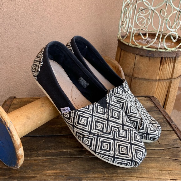 Toms Shoes - TOMS Aztec Black/Cream Flats